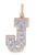 10K Yellow Gold Baguette Diamond Custom Letter Pendant 1.65ct