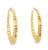 10K Yellow Gold Bamboo Hoop Earrings 