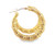 10K Yellow Gold Bamboo Hoop Earrings 