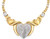 10K Two-Tone Gold Diamond Cuts Heart Necklace 20" Inches