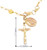10kt Tricolor Rosary with Cross Bracelet