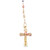 10kt Small Tricolor Rosary with Cross Necklace