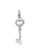 10kt White Gold Baguette Diamond Key with Heart Charm 1.40ct