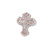 10K Rose and White Gold Baguette Diamond Men's 3D Cross Ring