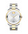 Large Movado BOLD watch, 42.5 mm stainless steel and yellow gold ion-plated case, K1 crystal with a ring of highly reflective silver-toned metallization, silver-toned dial with stamped hour/minute index and yellow gold-toned hands and sunray dot, , stainless steel and yellow gold ion-plated link bracelet with push-button deployment clasp.