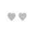 10K White Gold Baguette Diamonds Heart Earrings 0.47-0.70ctw