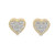 10K Yellow Gold Baguette Diamond Heart Earrings 0.26-0.58ctw