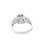 10K White Gold Baguette Diamond Ladies Engagement Ring Set 0.65ctw