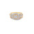 10K Yellow Gold Diamond Square Ladies Engagement Ring Set 0.40ctw