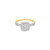 10K Yellow Gold Diamond Square Ladies Engagement Ring 0.50ctw