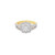 10K Yellow Gold Diamond Square Ladies Engagement Ring Set 1.00ctw