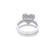 10K White Gold Baguette Diamond Ladies Heart Engagement Ring set 0.87ctw