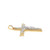 10K Yellow/White Gold Diamond Cross with Jesus Charm 3.55ct