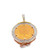 14K Yellow Gold Centenario 50 pesos coin with white sapphire bezel pendant
