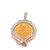 14K Yellow Gold Centenario 50 pesos coin with white sapphire bezel pendant