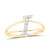 10K Yellow Gold Diamond Initial Ladies Ring 0.25ctw
