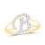 10K Yellow Gold Diamond Initial Ladies Ring 0.25ctw