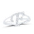 10K White Gold Diamond Initial Ladies Ring 0.25ctw