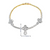 10K White and Yellow gold Baguette Diamond Cross Bracelets 1.30ctw