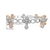 10K Rose and White Gold Baguette Diamond Cross Bracelet 4.70ct