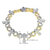 10K Yellow and White Gold Baguette Diamond Cross Bracelet 5.30ct