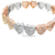 10K Rose and White Gold Baguette Diamond Heart Bracelet 4.25ct