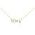 10K Yellow Gold Diamond LOVE Ladies Necklace 