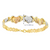 10K Rose, Yellow and White Gold Hollow Diamond Cuts XO Heart Bracelet 8.0"