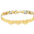 10K Rose, Yellow and White Gold Hollow Diamond Cuts XO Heart Bracelet 8.0"