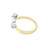 10k Yellow and White Gold with Diamond Dual Hearts with Key Bond Ring 0.15ctw