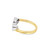 10k Yellow and White Gold with Diamond Dual Hearts Ring 0.35ctw