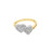 10k Yellow and White Gold with Diamond Dual Hearts Ring 0.35ctw