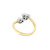 10k Yellow and White Gold with Diamond Dual Hearts Ladies Ring 0.33ctw