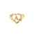 10K Yellow and Rose Gold Initial with Heart Ladies Rings 