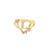 10K Yellow and Rose Gold Initial with Heart Ladies Rings 