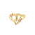 10K Yellow and Rose Gold Initial with Heart Ladies Rings 