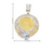 14K Tricolo Gold Centenario 50 pesos coin with Stoned bezel Pendant