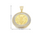 14k yellow Gold Coin with yellow gold with white stone bezel  Pendant
