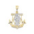 14K Yellow And White Gold Nautical With Saint Pendant 