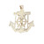 14K Yellow Gold Nautical Anchor with Jesus Pendant
