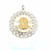 14k yellow gold double sided Jesus and Virgin Mary circle pendant