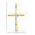 14k Yellow And White Gold Cross with Jesus Pendant 