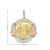 14K Tricolor Gold 50 pesos coin with white sapphire bezel pendant