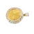 14K Yellow Gold Centenario 50 Pesos Coin With  Nugget Bezel  Pendant