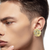 10K Yellow Gold L Circle Nugget Earrings 