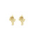 10K Yellow Gold L Deep Cuts Nugget Earring