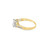 10k Yellow Gold with Diamond Dual Hearts and Sqaure Ladies Ring 0.10ctw