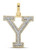 10K Yellow Gold Real Diamond Custom Letter  Pendant 1.2"