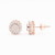 10K Rose Gold Prong Halo Flower 0.90ct Diamond Stud