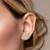  10K White Gold Baguette Diamond Heart Earrings 0.70ct 